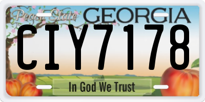 GA license plate CIY7178
