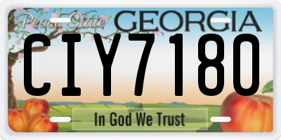 GA license plate CIY7180