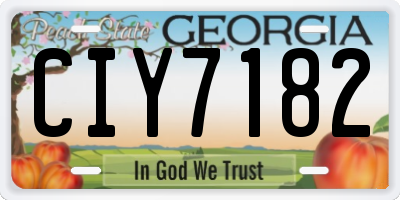GA license plate CIY7182
