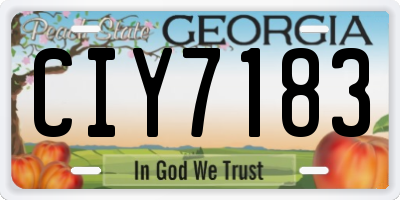 GA license plate CIY7183