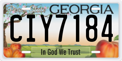 GA license plate CIY7184