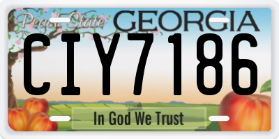 GA license plate CIY7186