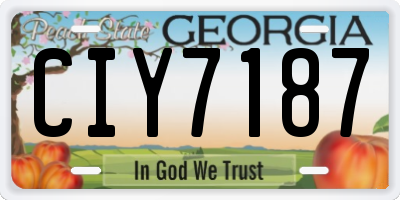 GA license plate CIY7187