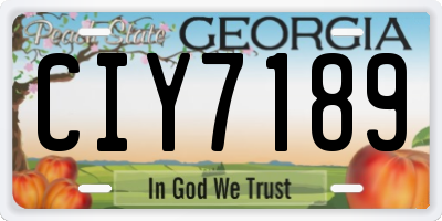 GA license plate CIY7189