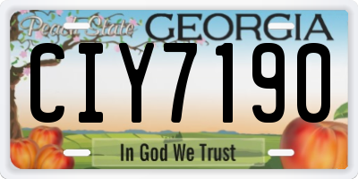 GA license plate CIY7190