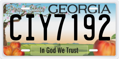 GA license plate CIY7192
