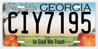 GA license plate CIY7195