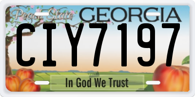 GA license plate CIY7197