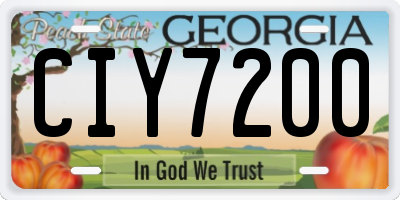 GA license plate CIY7200