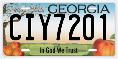 GA license plate CIY7201