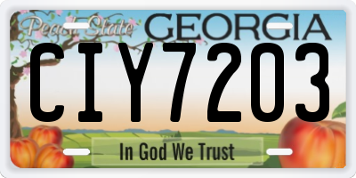 GA license plate CIY7203