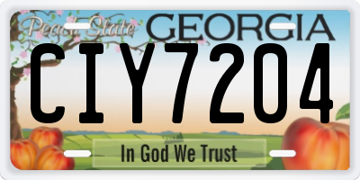 GA license plate CIY7204
