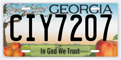 GA license plate CIY7207