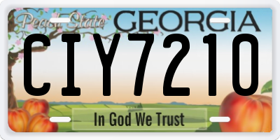 GA license plate CIY7210