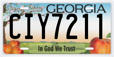 GA license plate CIY7211