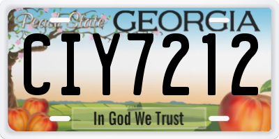 GA license plate CIY7212