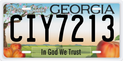 GA license plate CIY7213