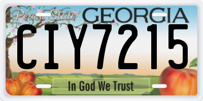 GA license plate CIY7215