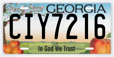GA license plate CIY7216