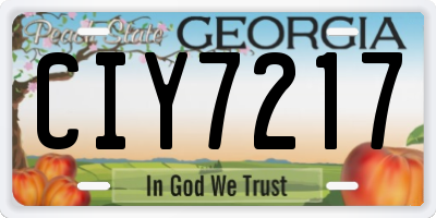 GA license plate CIY7217