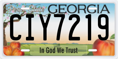 GA license plate CIY7219