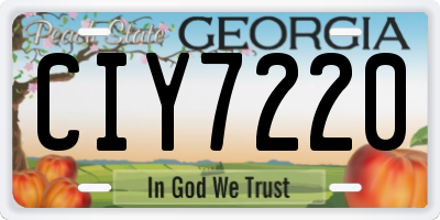 GA license plate CIY7220