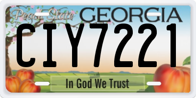 GA license plate CIY7221