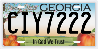 GA license plate CIY7222