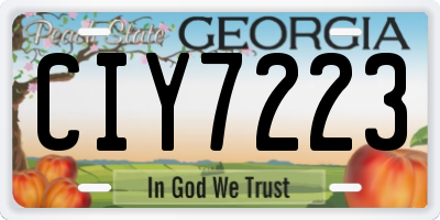 GA license plate CIY7223