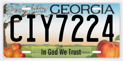 GA license plate CIY7224