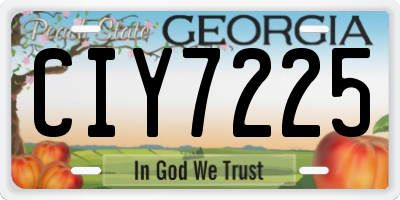 GA license plate CIY7225