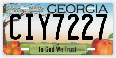 GA license plate CIY7227