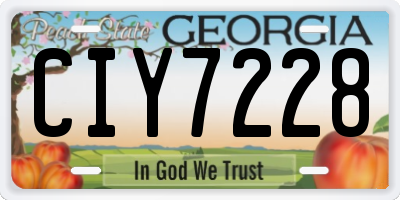 GA license plate CIY7228