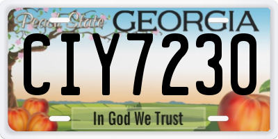 GA license plate CIY7230