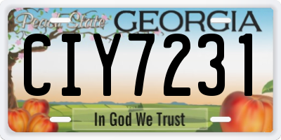 GA license plate CIY7231