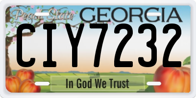 GA license plate CIY7232