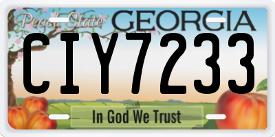 GA license plate CIY7233