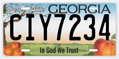 GA license plate CIY7234
