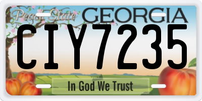 GA license plate CIY7235