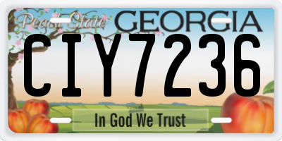 GA license plate CIY7236
