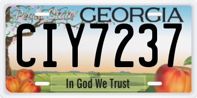 GA license plate CIY7237