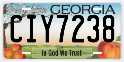 GA license plate CIY7238