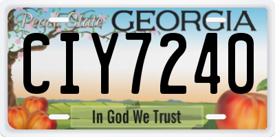 GA license plate CIY7240
