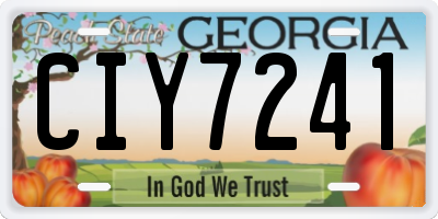 GA license plate CIY7241