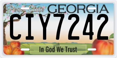 GA license plate CIY7242