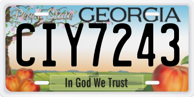 GA license plate CIY7243