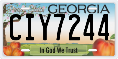 GA license plate CIY7244