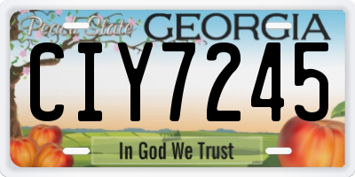 GA license plate CIY7245