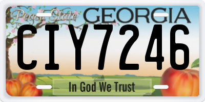 GA license plate CIY7246