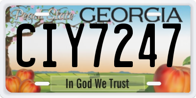 GA license plate CIY7247